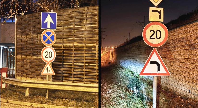 Szabálytalan ennyi tábla egy oszlopon, de mit tehet a magyar autós?