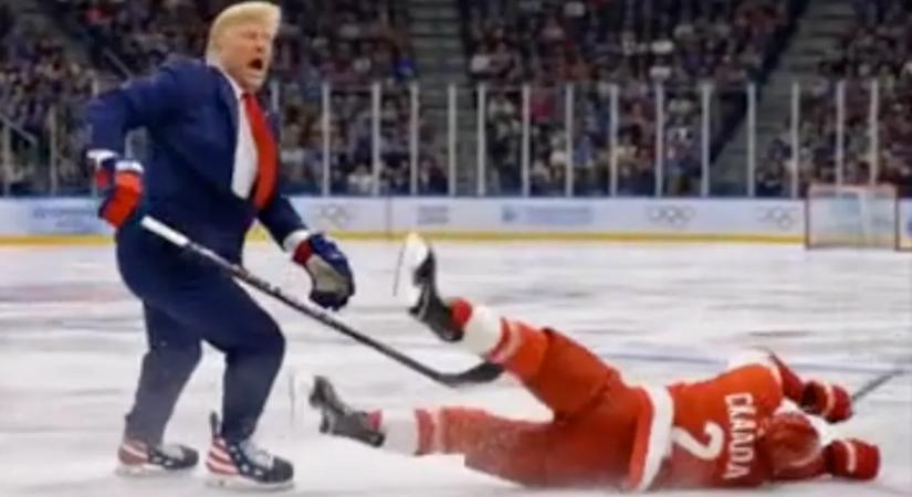 Kevés bizarrabb videó van jelenleg az MI-vel olimpiai hokiaranyat nyerő Donald Trumpnál