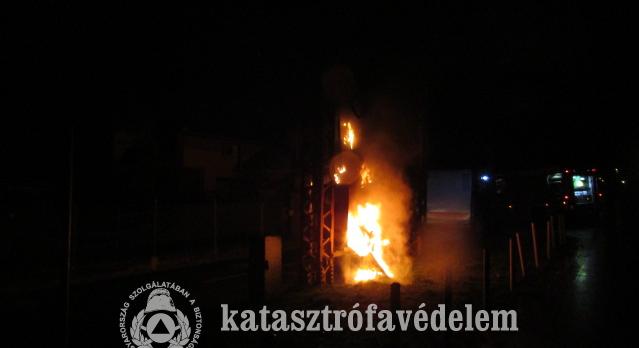 Elektromos kapcsolószekrény égett Mezőtúron