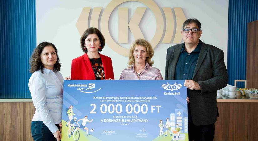 2 millió forinttal támogatja a KórházSuli Alapítványt a Knorr-Bremse Budapest