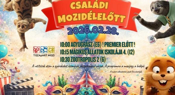 Filmek, családi programok, koncert – változatos február végi kínálattal vár a TISZApART Mozi