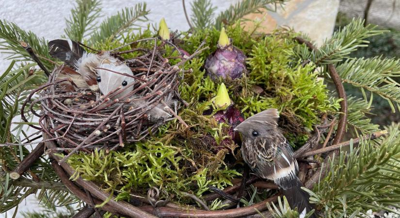 Tavaszi dekoráció természetes anyagokból