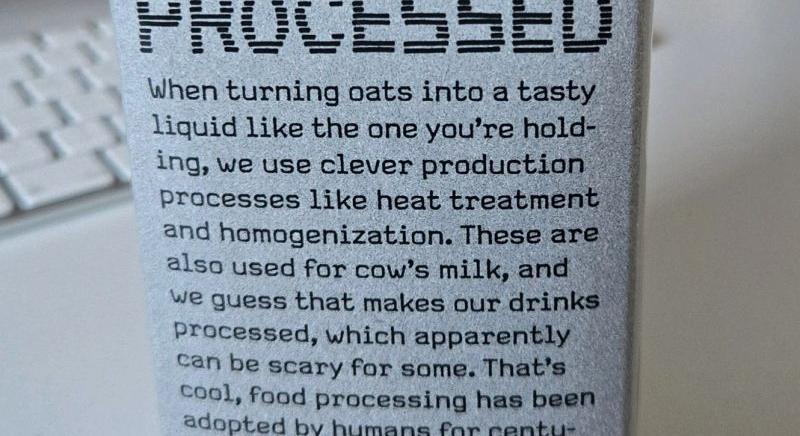 Provokatív címke jelent meg az Oatly növényi italain
