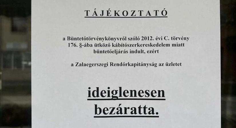 Kábítószer-kereskedelem gyanúja miatt zárták be ezt a zalai presszót
