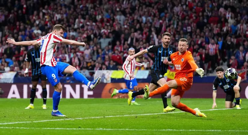 Sörloth triplája döntött, az Atlético Madrid kiütötte a Bruges-t, ott van a BL nyolcaddöntőjében