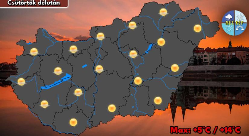 Csütörtökön több órára kisüt a Nap