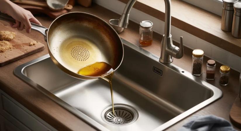 Soha ne öntsd az olajat a lefolyóba – súlyosabb gondot okozhat, mint hinnéd