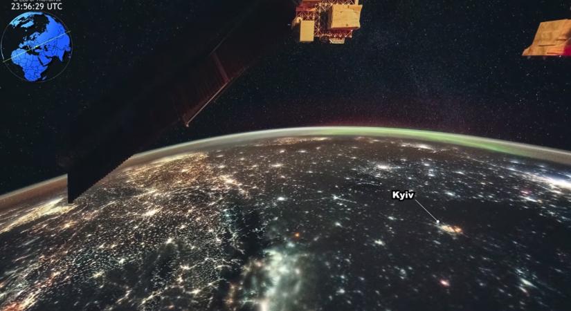 Az űrből is jól látszott, ahogy az oroszok Kijevet rakétázzák, felvételek készültek a Nemzetközi Űrállomásról