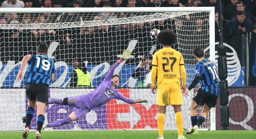 Dráma a köbön: kétgólos hátrányát megfordítva, 98. perces büntetővel ejtette ki a BVB-t az Atalanta
