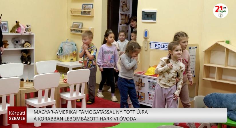 Magyar-amerikai támogatással nyitott újra a korábban lebombázott harkivi óvoda (videó)
