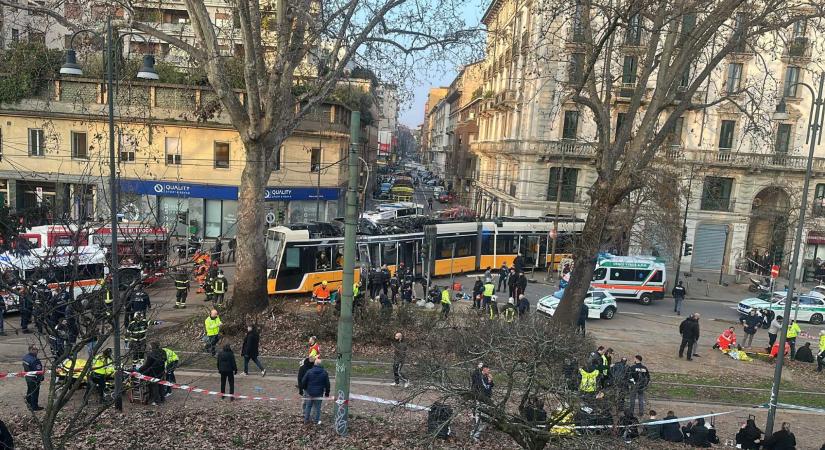 Tragédia Milánóban: épületnek csapódott egy villamos, egy ember meghalt és negyvenen megsérültek (VIDEÓ)
