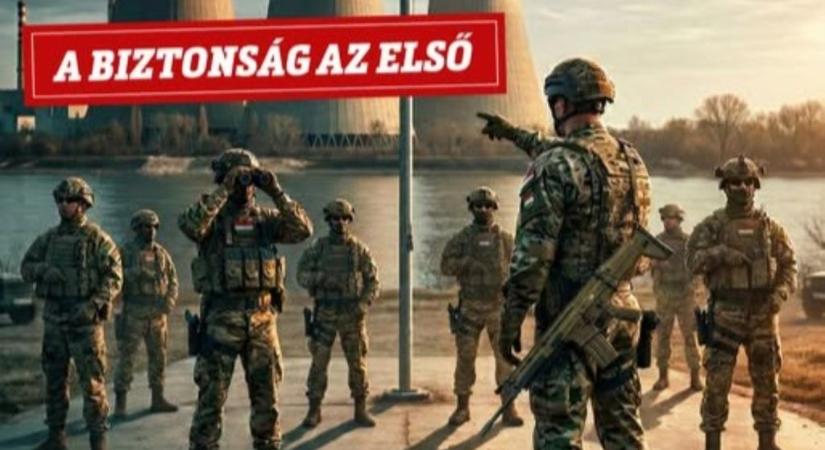 Távcsővel kémleli parancsnoka arcát az atomerőműhöz kirendelt honvéd a megyei lapok új AI-grafikáján