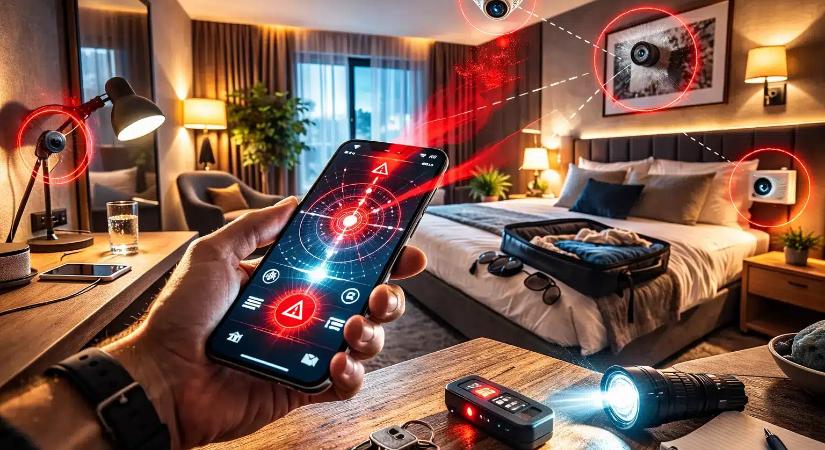 Hogyan ismerhetők fel a rejtett kamerák hotelekben, panziókban és Airbnb-szállásokon? A mobiltelefon is segíthet
