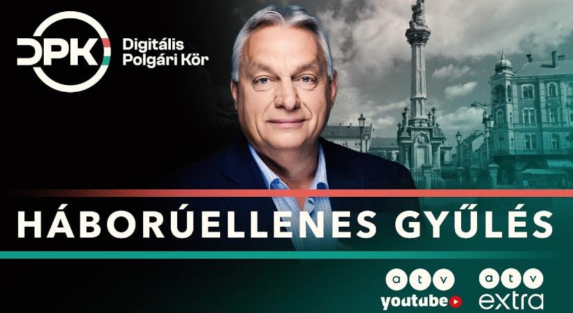 Háborúellenes gyűlés Esztergomban, nézze itt Orbán Viktor beszédét