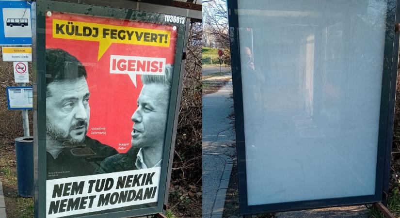 Szolnok polgármestere eltüntette a háborús kormányplakátok egy részét a város közterületeiről