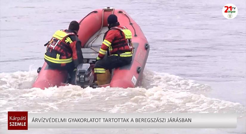 Árvízvédelmi gyakorlatot tartottak a Beregszászi járásban (videó)