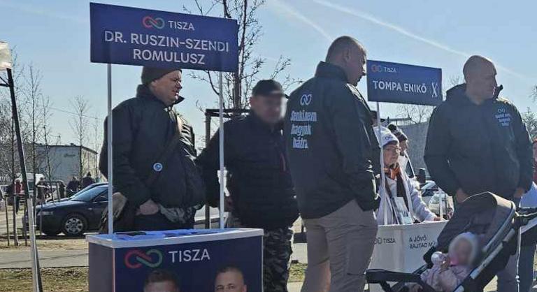 „Ellenséggel ne beszélj” – a Tisza Párt egyik biztonsági embere szakította félbe a DK jelöltjének bemutatkozását