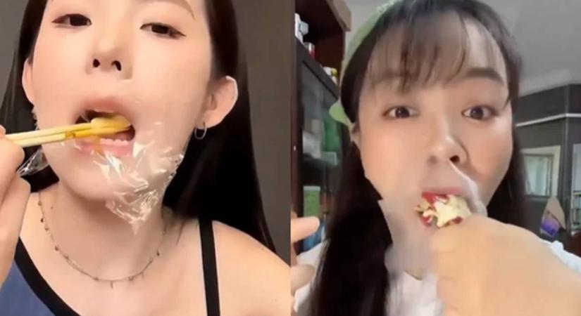 Bizarr fogyókúrás trend terjed: az emberek fóliát használnak „szájóvszerként” evés közben