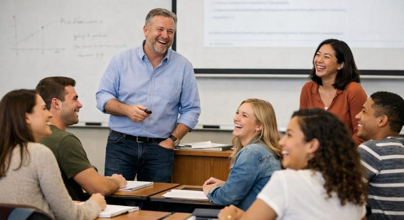Most már tanulmány is bizonyítja: a diákok jobban kedvelik a vicces tanárokat