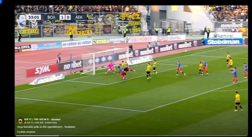Varga gólja és gólpassza csak a pontmentéshez volt elég az AEK-nak
