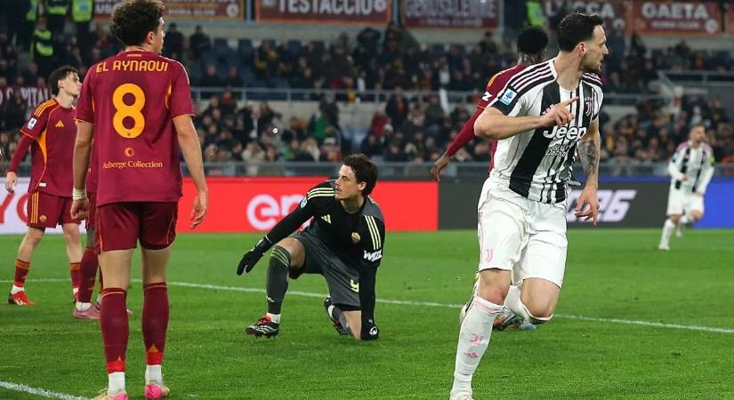 Hatgólos meccsen, 93. perces góllal mentett pontot a Juventus Rómában