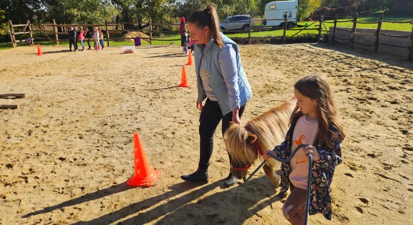 Lovak és kutyák segítségével tanítják a gyerekeket Bükkábrányban