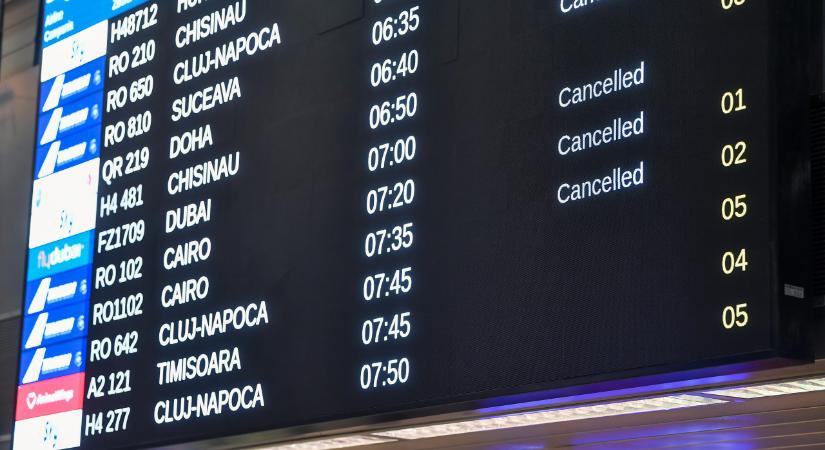 A bukaresti repülőtéren 35 járatot töröltek a közel-keleti események miatt