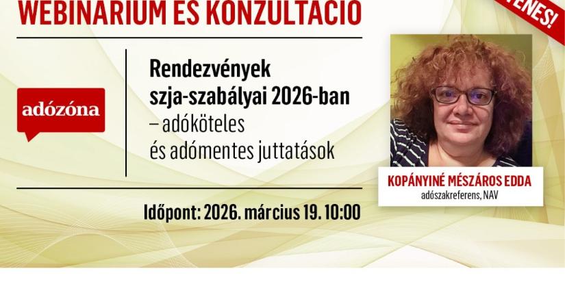Rendezvények szja-szabályai 2026-ban – adóköteles és adómentes juttatások – webinárium