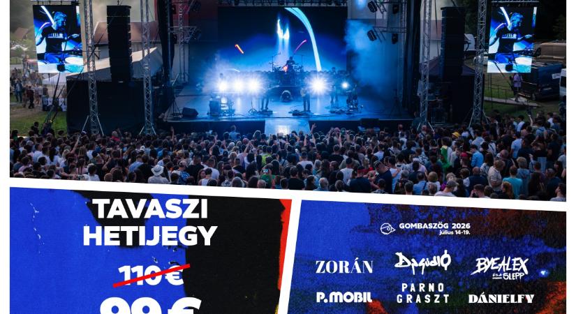 Gombaszög 2026: Megérkeztek a napijegyek, idén is változatlan áron!