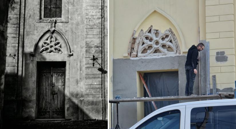 Előkerült a tapolcai zsinagóga megsemmisültnek hitt dísze, a falban rejtőzött