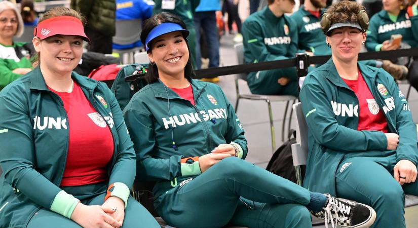 Győzött a magyar női pisztolyos csapat a trió számban, Major az ötödik aranyát nyerte