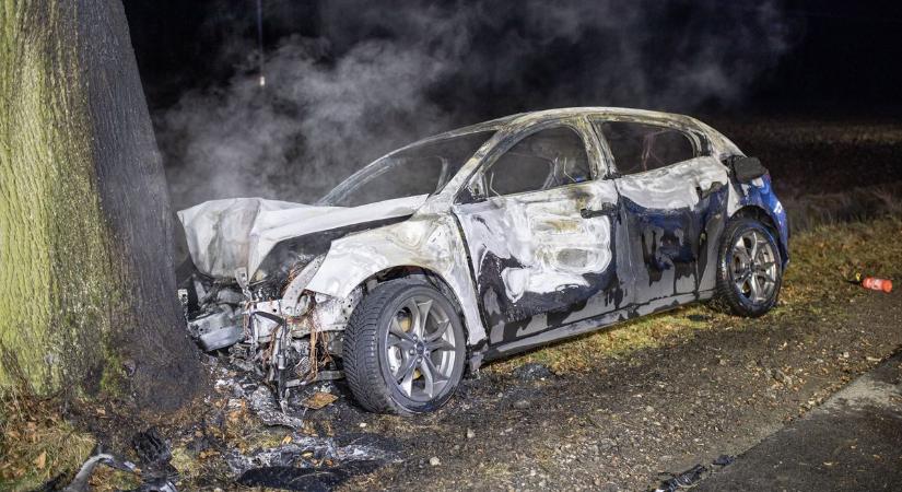 Tragédia: fának csapódott egy autó Nagykónyi határában – egy utas nem élte túl
