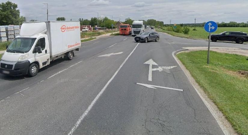 Régóta várt lámpás csomópont épül az 1-es főúton Győr és Ikrény között
