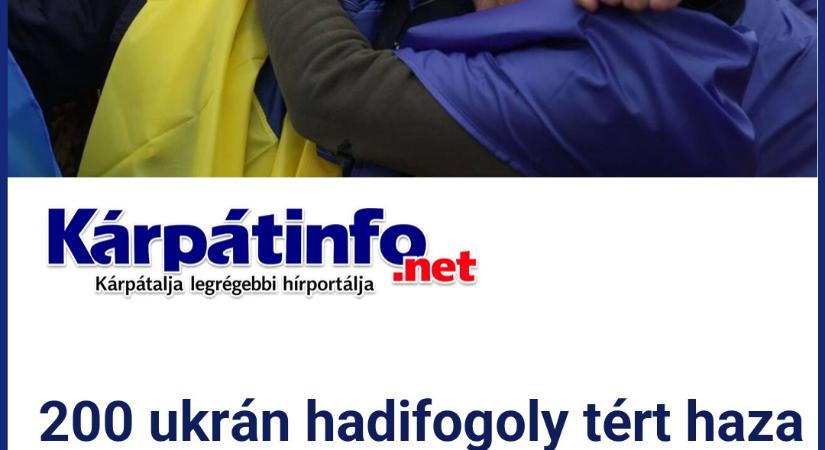 200 ukrán hadifogoly tért haza – újabb fogolycsere történt Ukrajna és Oroszország között
