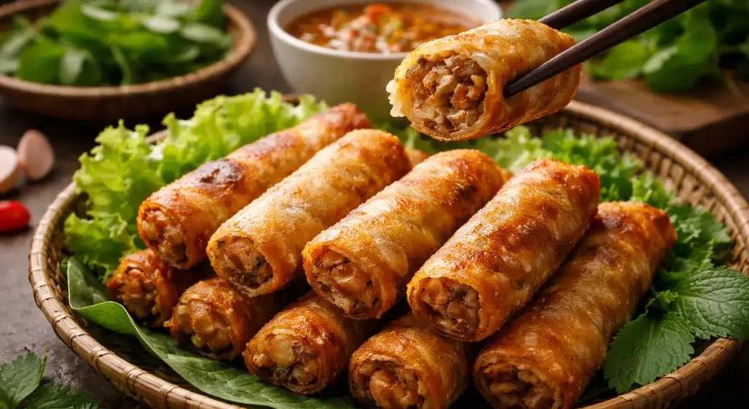Vietnámi tavaszi tekercsek Khanh módra: a kétszeri sütés titka és a szaftos töltelék trükkje