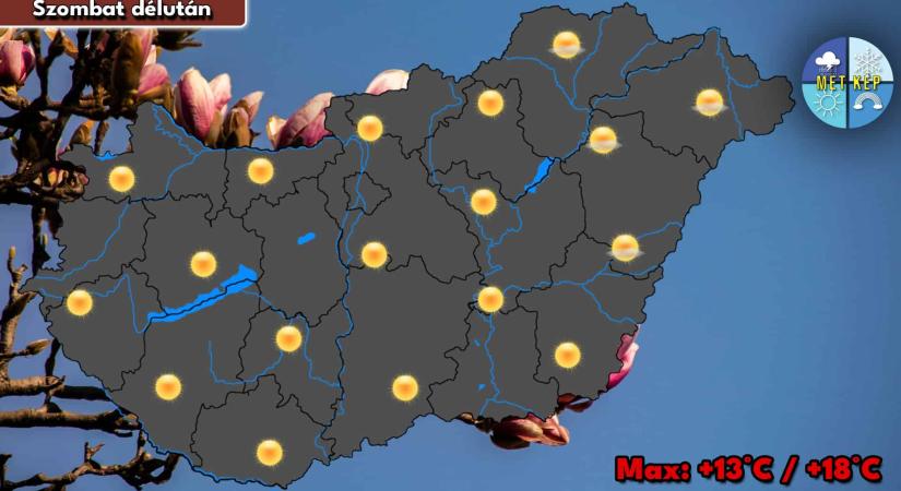 Kellemes tavaszias idővel telik a szombat is