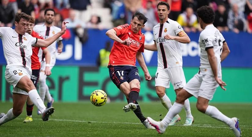 A hajrában szerzett két góllal mentett pontot az Osasuna a Mallorca ellen
