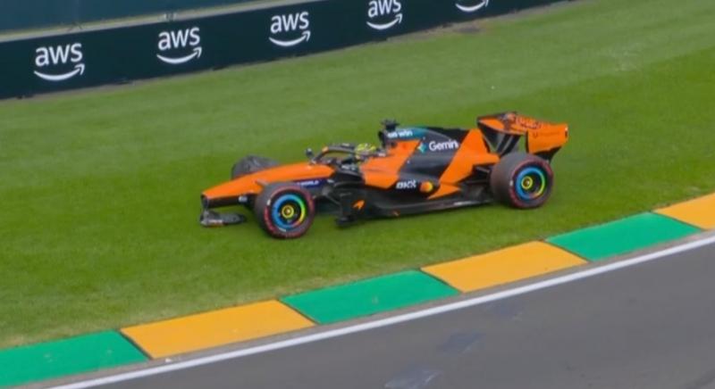 Dráma: Piastri összetörte a McLarent a rajtrács felé vezető körén