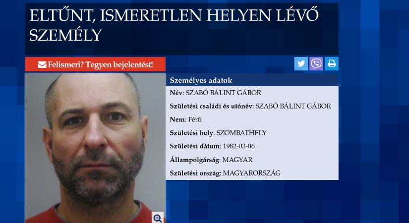 Csütörtök óta nem látták Szabó Bálintot