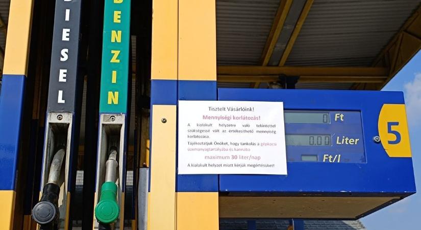 Újabb töltőállomás Tolna megyében, ahol korlátozzák az üzemanyag tankolást