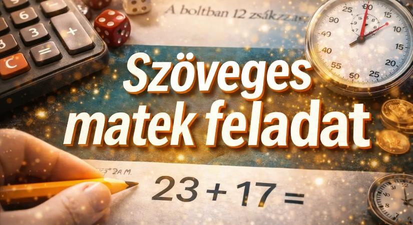 Szöveges matek kvíz: 10 másodperced van, hogy fejben kiszámold a feladatot, menni fog?