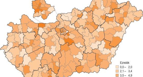 A gyorsan növekvő vállalkozások a működők arányában Magyarországon - grafikon