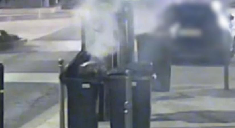 Meggyújtotta az utcai hulladékgyűjtő edényeket