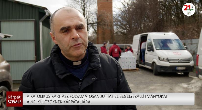 A Katolikus Karitász folyamatosan juttat el segélyszállítmányokat a nélkülözőknek Kárpátaljára (videó)