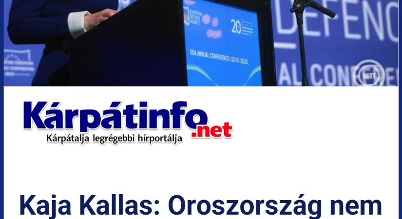 Kaja Kallas: Oroszország nem fog győzni, mert hadserege elakadt, gazdasága meredek hanyatlásban van