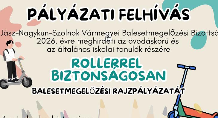 „Rollerrel biztonságosan” – rajzpályázatot hirdetnek a gyerekeknek a vármegyében
