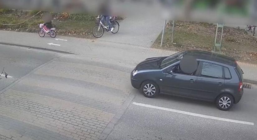 Városi legenda terjedt Kiskunfélegyházán: videón az igazság a biciklis gyermek és az autós esetéről