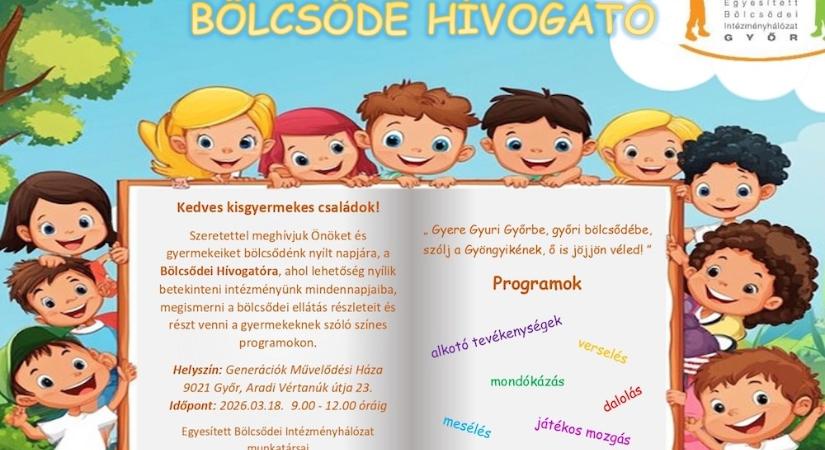 Nyílt napok lesznek a győri bölcsődékben és óvodákban