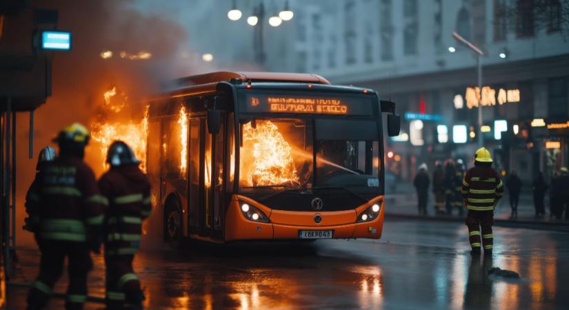 Felgyújthatta magát a férfi a svájci autóbuszon