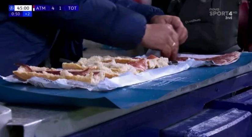 Csapata 4–1-re vezetett, amikor a drukker elkezdett szendvicseket készíteni a stadionban
